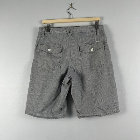 Vintage Volcom Men's Flat Front Casual Shorts 29745 V barbados stripped size 32 - Picture 2 of 10